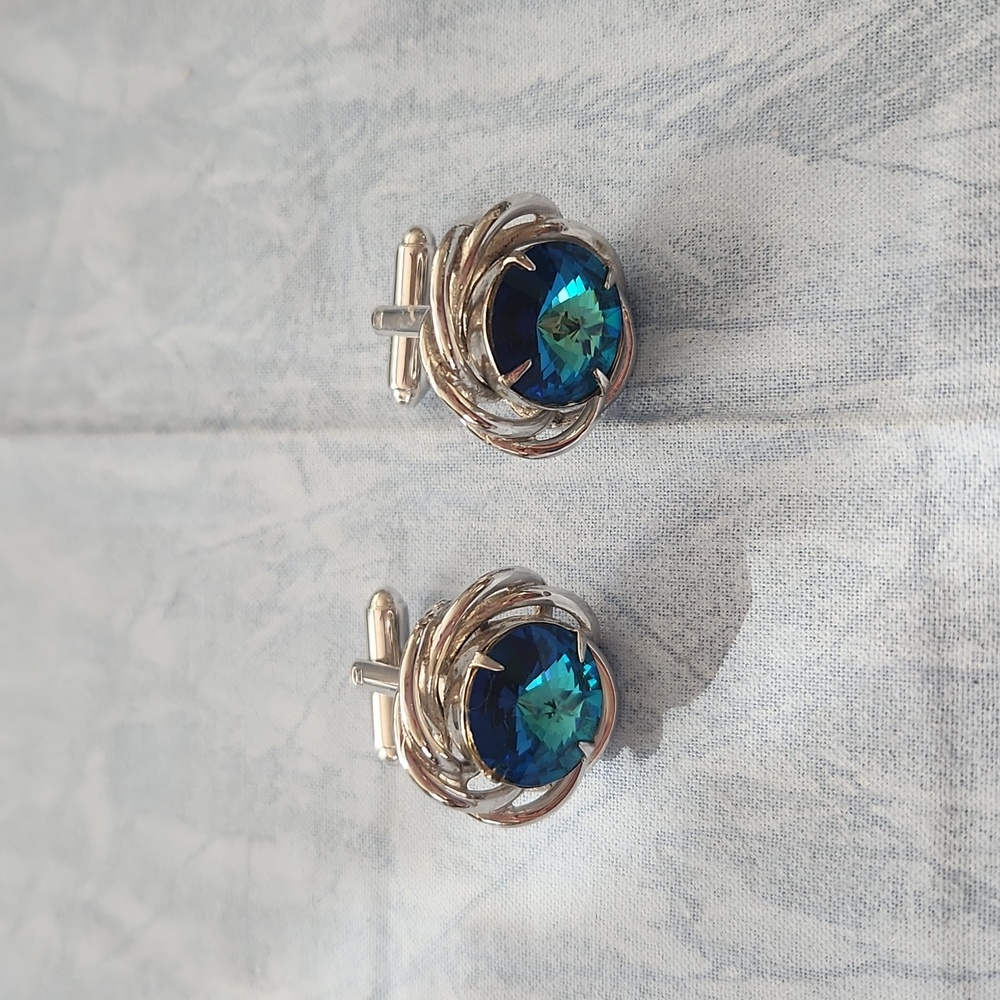 DANTE Blue green Rhinestone Cufflinks